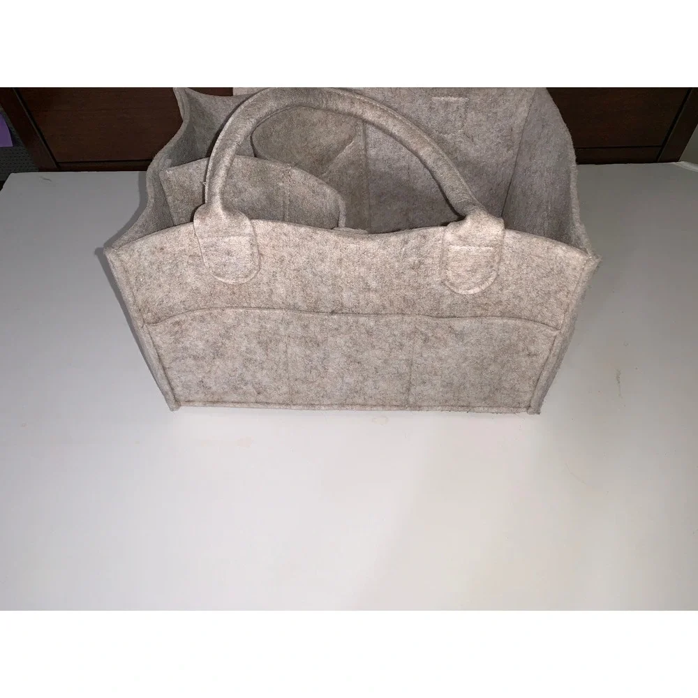 NWT Parker Baby Co Felt Diaper Caddy Oatmeal Heather Gray Nursery Organizer